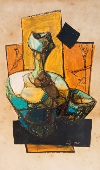 Qamar, 8 x 13 Inch, Mixed Media On Paper, AC-QMR-002 Qamar, 8 x 13 Inch, Mixed Media On Paper, AC-QMR-002